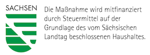 Landessignet Sachsen mit Förderhinweis